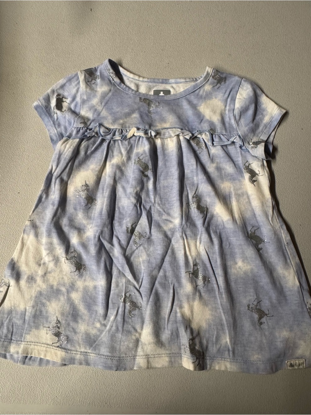 GAP Girls' Light Blue Tie-Dye Unicorn Tee